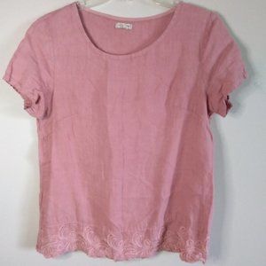 Lina Tomei Linen Blouse  ~ Size M